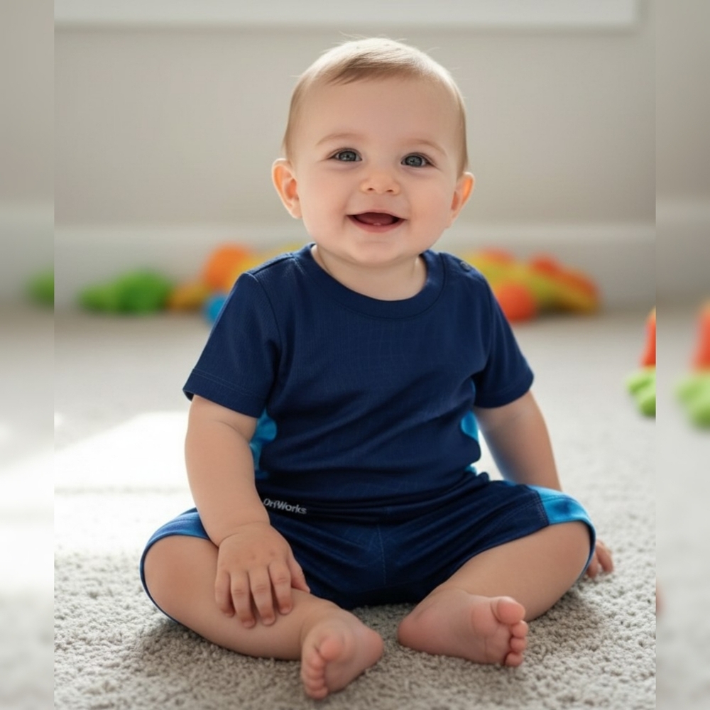 Athletic Works Baby Rashguard set Blue 6-9 M